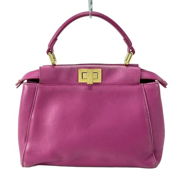 FENDI Peekaboo Iconic Small Pink Leather - Handbag - Picture 1 of 16